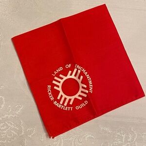 NWOT vintage red bandana, Land of Enchantment, Ricker-Bartlet Guild, 21” square